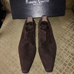 Men's Roberto Guerrini Brown Suede Shoes Size 12 EU 45